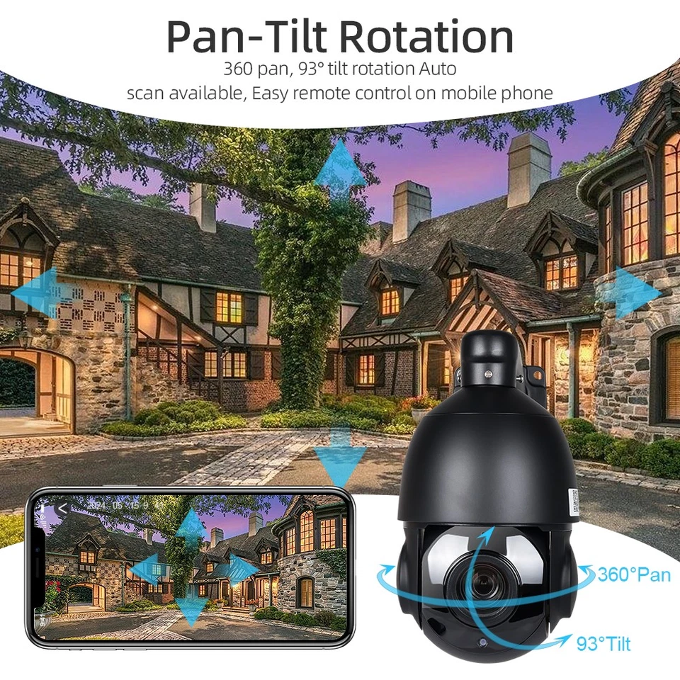 4K 8MP 30x Zoom PTZ Security IP Camera CCTV IR PoE Outdoor Two Way Audio IP66 - Image 3 of 4