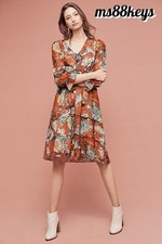 NWT $178 Anthropologie ZERI PEASANT DRESS Midi Boho by Hemant & Nandita SIZE 2