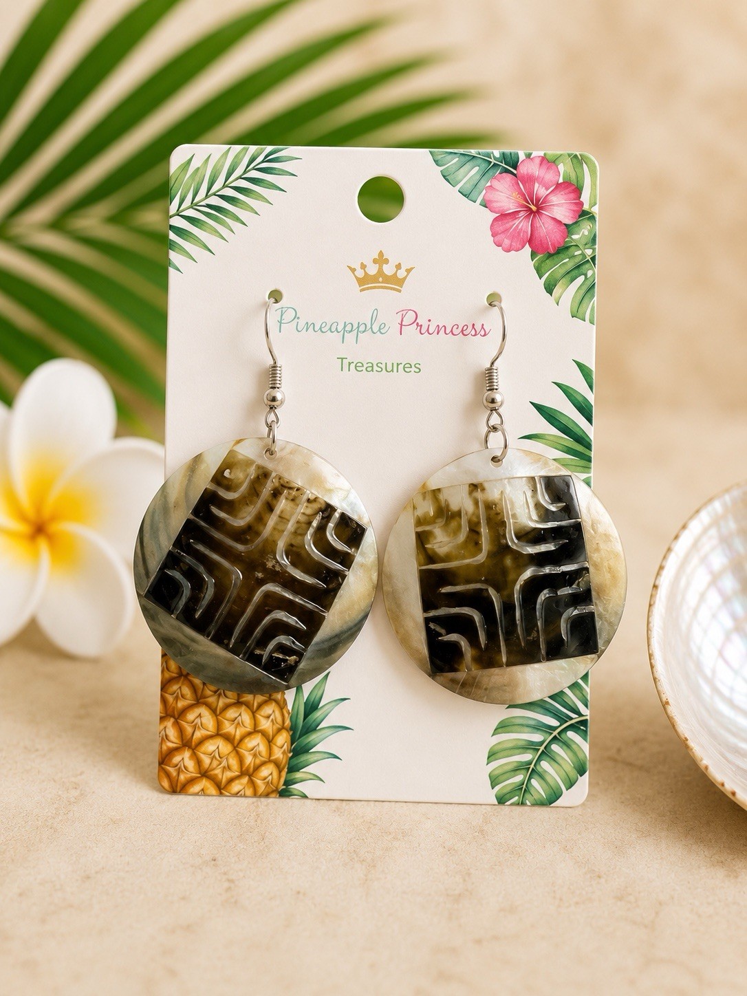 Mother Of Pearl Shell Earrings Hook