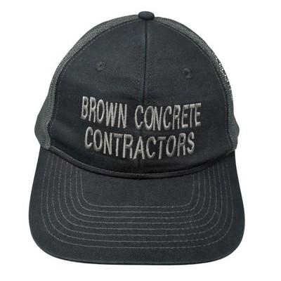 Brown Concrete Contractors Snapback Trucker Hat Black One Size Port Authority