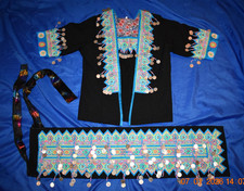 HMONG Traditional outfit, Belt,Shirt  187 Republique Francaise Indo Chine Coins
