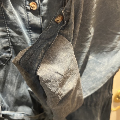 MPH Colección Denim Cambray Camisa Vestido Botones Roll-Tab Slv Talla 2x Corbata - Imagen 3 de 11