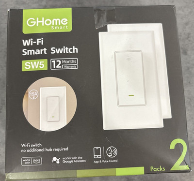 Ghome Smart 3 Way SW5 Dimmer Smart Switch 2 Pack White