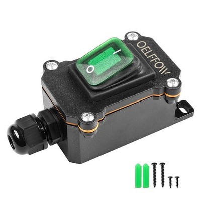 Waterproof Boat Rocker Switch with Green Light, DPST, DC 12V-24V, On Off Rock...