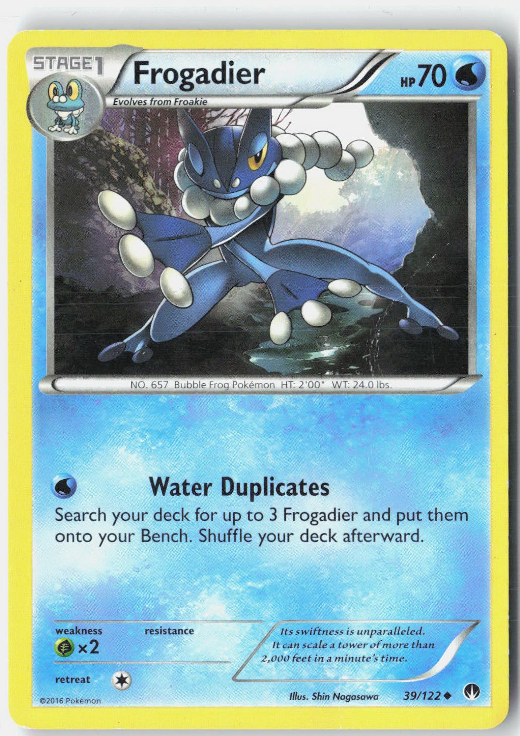 Pokemon TCG Card Frogadier BKP Uncommon 39/122 NM