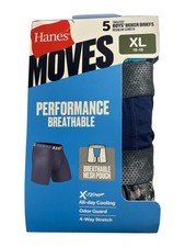 Hanes Boys' Big Boxer Briefs Wicking Underwear 5Pk Multi Solid And Stripe, Large