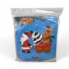 Santa Claus Reindeer Christmas Felt Wall Hanging Craft Titan Needlecraft No 771
