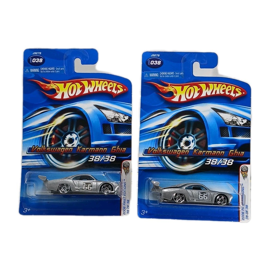Lot Of (2) 2006 HOT WHEELS FIRST EDITION GRAY VOLKSWAGEN KARMANN GHIA 38/38