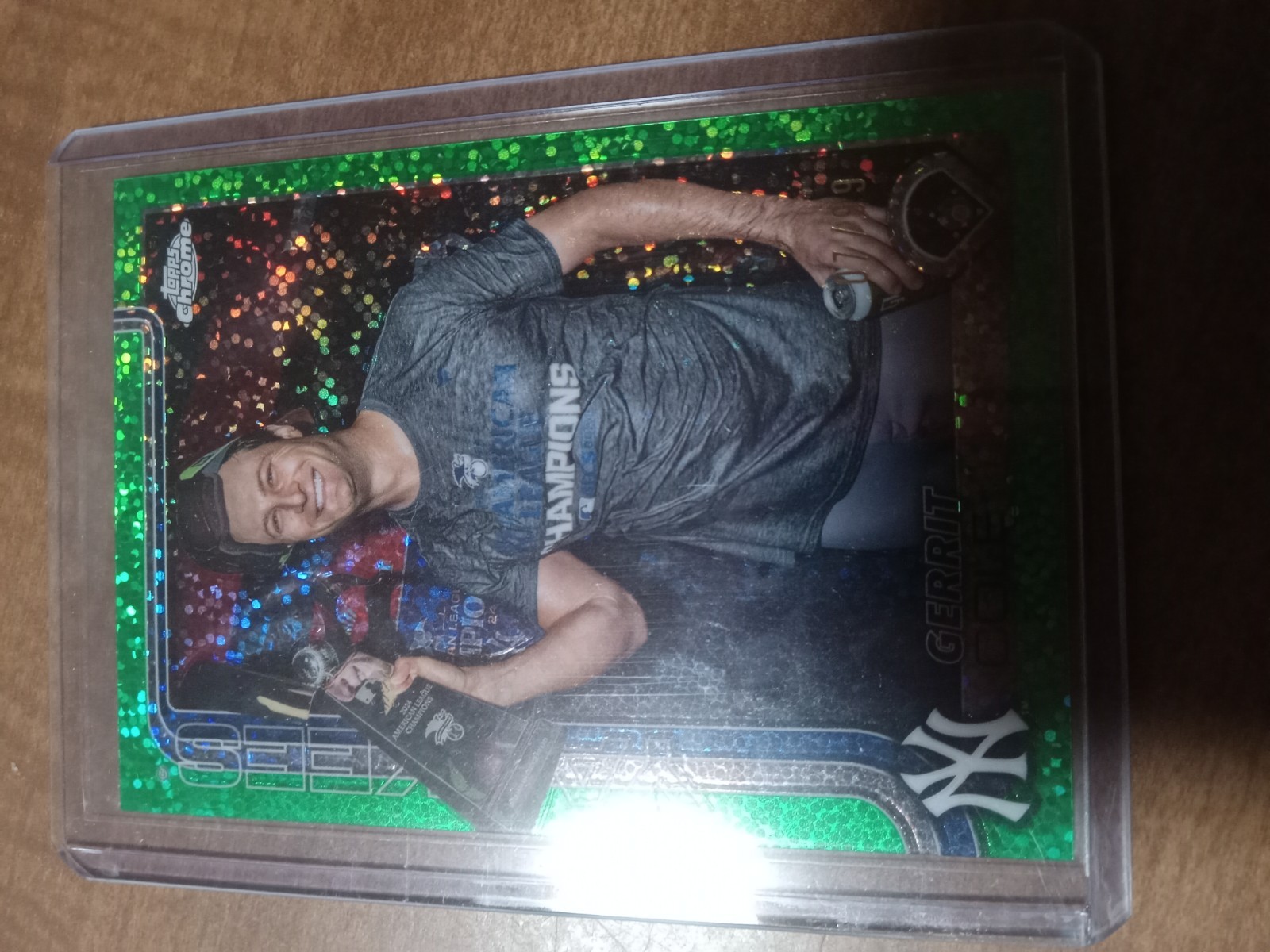 2025 Topps Chrome - Image Variation Gerrit Cole #110 Green Speckle Refractor /99