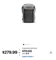 Peak Design Everyday 20L Backpack Charcoal, Camera Laptop Compatible