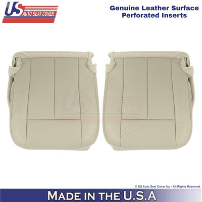 2015-2017 For Ford Expedition Genuine Leather Perf Front Bottom Seat Covers Dune
