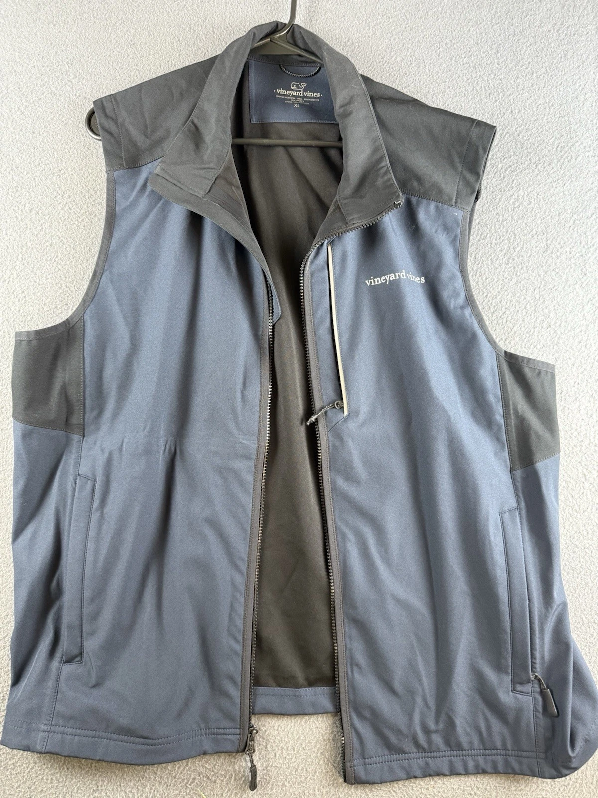 Vineyard Vines Vest Mens XL Blue Performance Softshell Full Zip Golf Casual