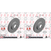 2X Zimmermann Sport Bremsscheiben 314Mm Gelocht Vorne Passend FüR Audi A4 A5