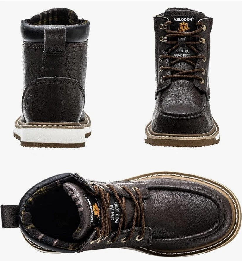 KELODON Waterproof Steel Toe Boots For Men