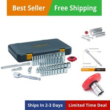 51 Pc. 1/4 Inch Drive 6 Pt. 120XP Mechanics Tool Set, Standard & Deep, SAE/Me...