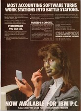 Champion Business Accounting Software IBM PC Vintage 1984 Print Ad