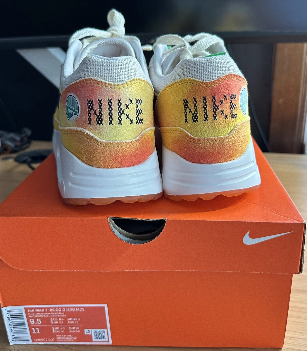 Nike Air Max 1 86 OG G NRG M23 Golf Shoes Peach Masters 9.5