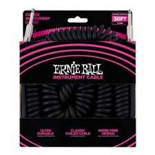 ERNIE BALL INSTRUMENT CABLE COILED ULTRAFLEX CABLE STRAIGHT/STRAIGHT BLACK 30FT