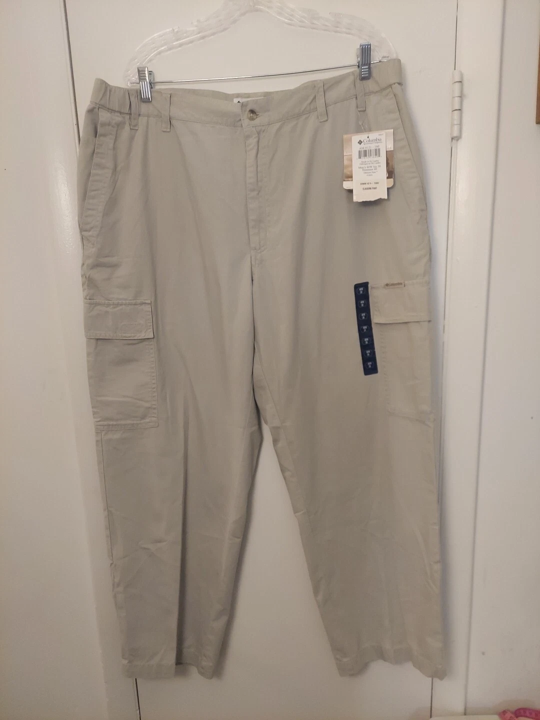 Columbia Pants Mens 40X30 Flat Front Elkhorn Cargo Pockets Hiking Fossil NWT
