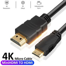 High-Speed Mini HDMI to HDMI Cable Converter 4K 3D 1080P Camera Projector HDTV