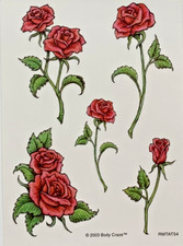 Sandylion -Wet Tattoo 3.5" x 5" -Roses -29014