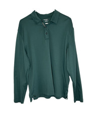 UNTUCKit Men  s Green Damaschino Long Sleeve Polo Shirt XL Cotton Casual Preppy