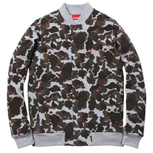 Veste Superme Snap Front Gris Camouflage L