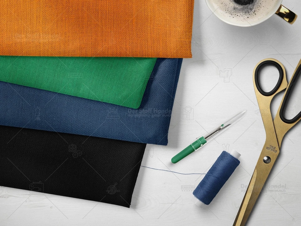 JUTE Stoff fein gewebt Sackleinen Rupfen Dekoration GOLDGELB ORANGE EUR 8,98/m - Bild 3 von 3