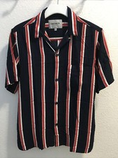 Carhartt WIP Men s Work In Progress S/S Gelder Shirt Striped Navy Red Size S