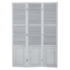 Parete divisoria divisoria paravento legno privacy lamelle grigio 3 pezzi Homestyle4u