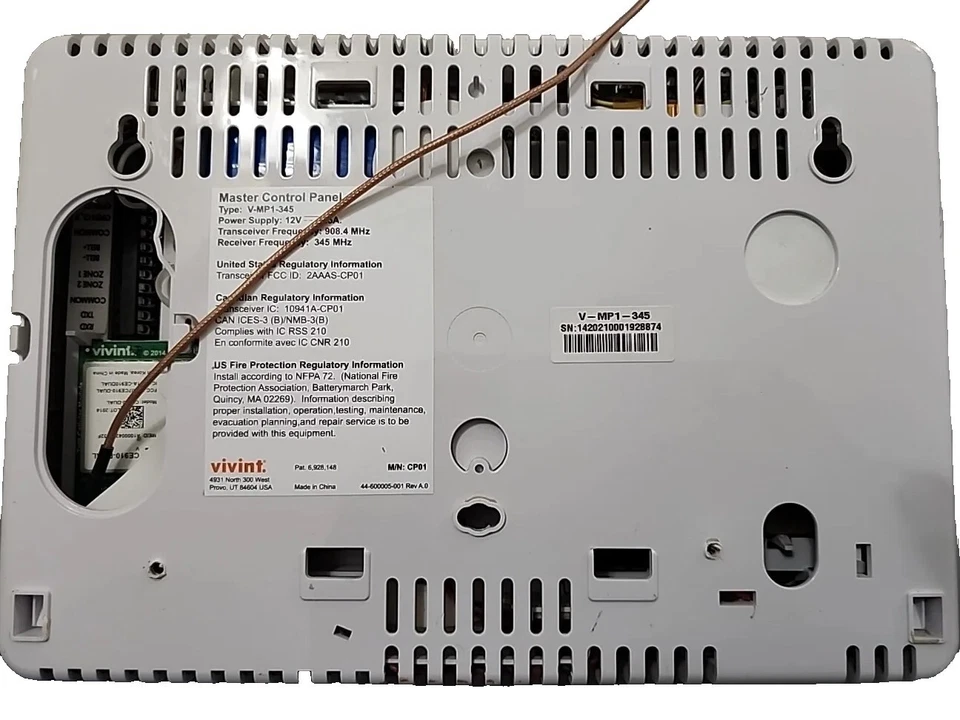 Vivint Master Control Panel V-MP1-345 Parts Only Untested - Image 4 of 4