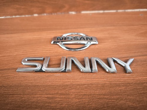 NISSAN SUNNY B13 Trunk Emblem Badge logo Set of 2 Genuine - Foto 3 di 18