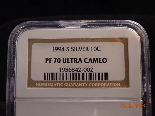 1994-S Silver Roosevelt Dime, NGC PF70 Ultra Cameo