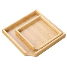 Tea Set Tray Square Bamboo Tea Storage Tray Tea Plate Tea Service Gadgets