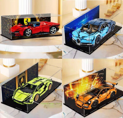 6-Sided Acrylic Display case LEGO 42115 42083 42143 Lamborghini Bugatti Ferrari