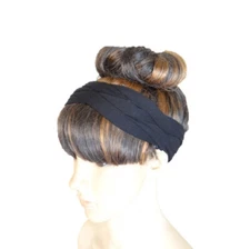Black Braided Headband. Braided Hairband. Cotton Spandex Head Wrap. Hair Wrap.