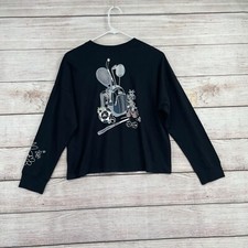 Adidas Play What You Love Long Sleeve Crew Neck T-Shirt Youth Girl's L Black NEW