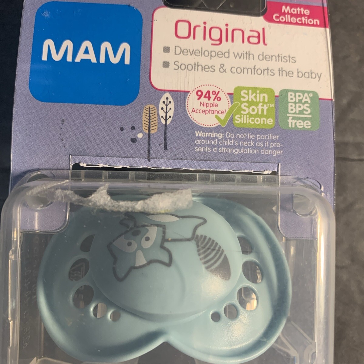 MAM Original Package of 2 Pacifiers 6+ Months Blue and White w