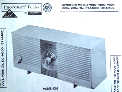 Original Sams Photofact Manual SILVERTONE 9002, 9003, 9004 Original Sams Photofact Manual SILVERTONE 9002, 9003, 9004
