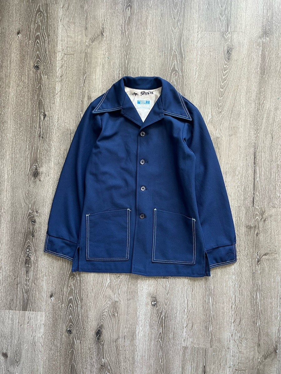 Vintage Farah Jacket Mens L Navy Time Out Leisure Button Front  display picture 1