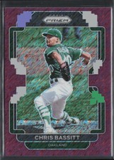 2022 Panini Prizm #125 Chris Bassitt Purple Shimmer Prizm #/7 Oakland Athletics
