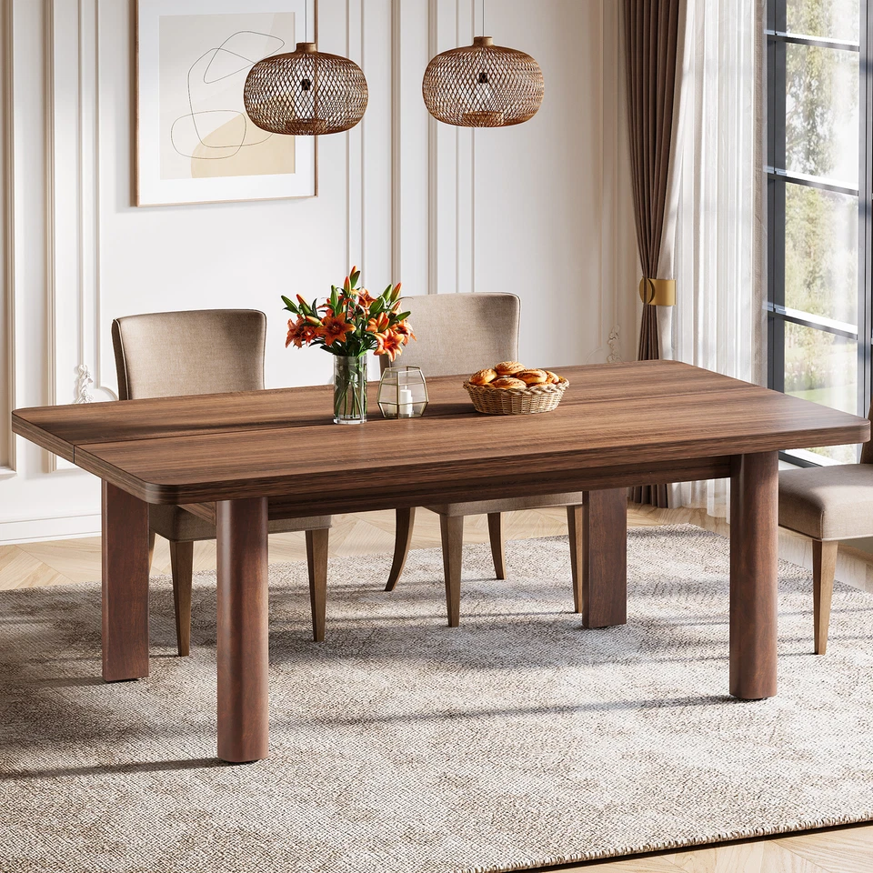 Tribesigns 63" Mesa de comedor de madera de granja Mesa de comedor grande de cocina para 4 a 6 Foto 4 de 4