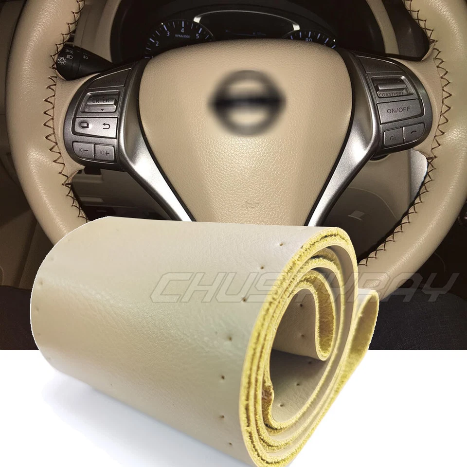 Funda Volante Coche Cuero Trenza 38cm Transpirable Antideslizante Protector 38cm Foto 3 de 4