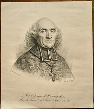 DENIS FRAYSSINOUS 1765-1841 BISHOP OF HERMOPOLIS portrait 19th century AVEYRON