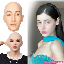 Realistic Silicone Female Head Mask Crossdresser Face Mask For women For Cosplay