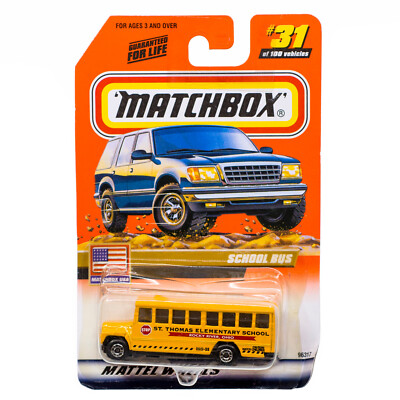 Matchbox #31 School Bus Yellow MB USA Series 2000 New On Card