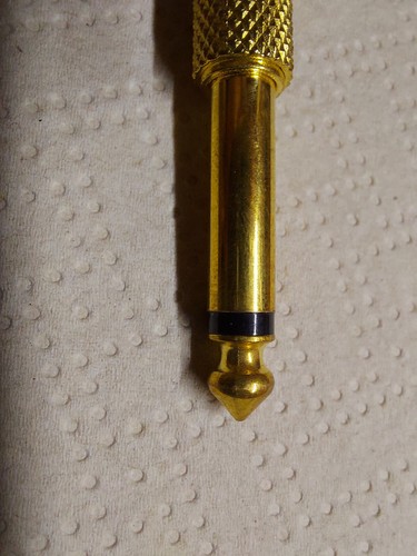 ADATTATORE RCA FEMMINA JACK 6.3 MASCHIO CONNETTORE MONO AUDIO DORATO METALLICO - Foto 3 di 4