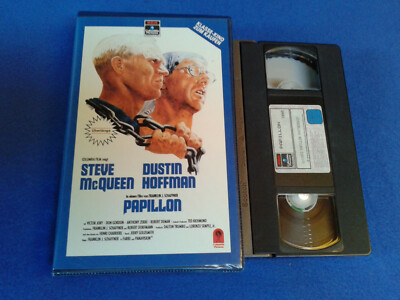 PAPILLON : Steve McQueen, Dustin Hoffman. V H S Großbox Kassette. RCA Columbia.