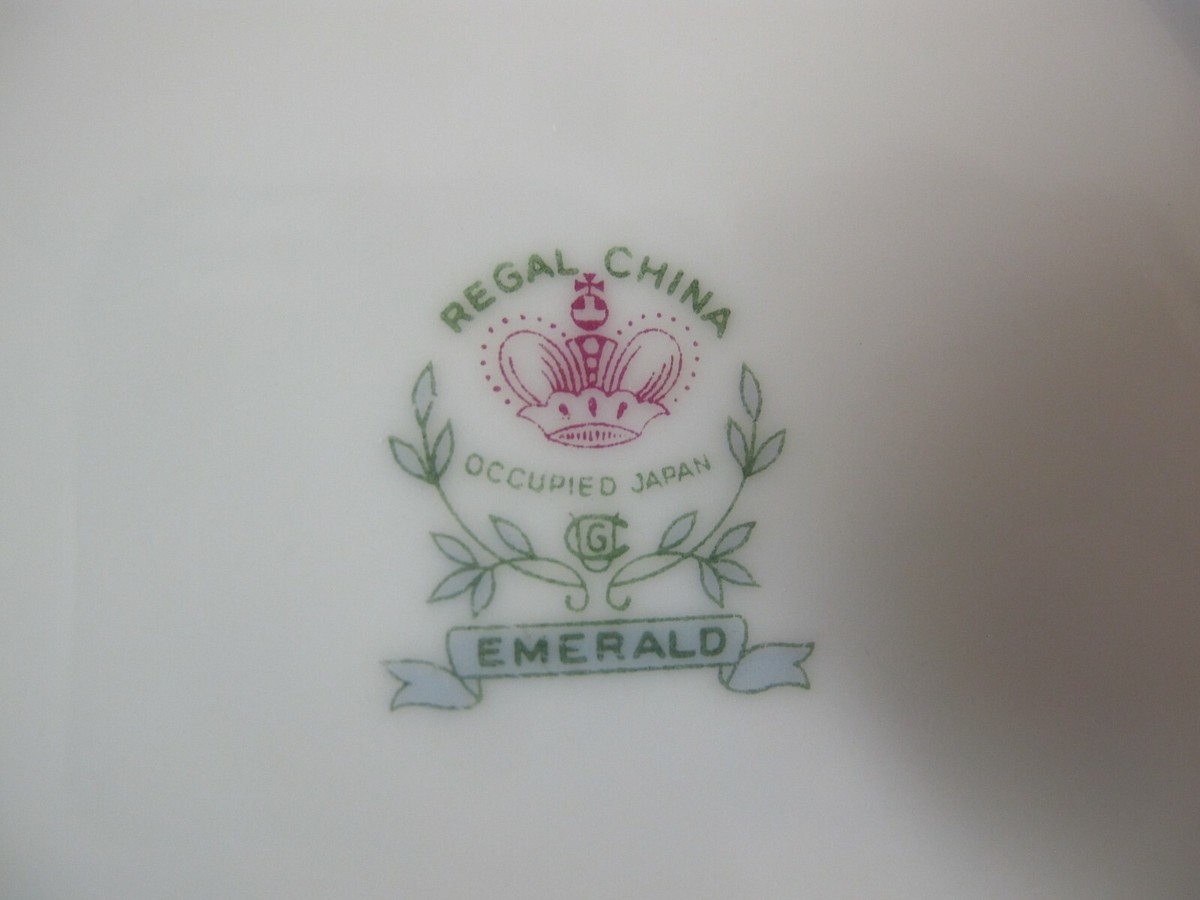 マリポーサ取り置き10800 VINTAGE REGAL CHINA OCCUPIED JAPAN EMERALD SERVICE FOR 6 PLUS