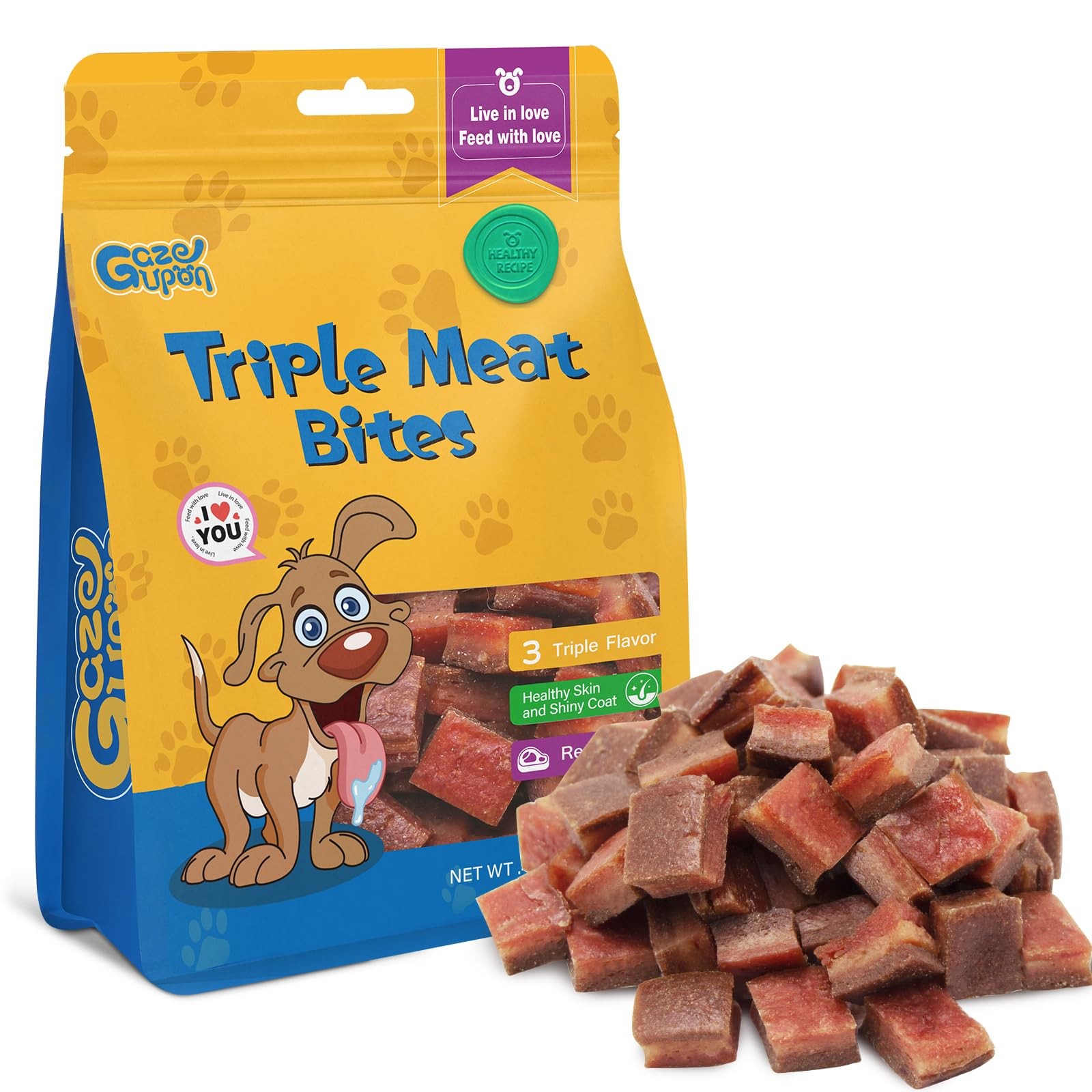 Dog Treats,Triple Flavored Meat Bites for Dogs,Healthy Training Treats for Do...